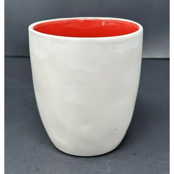 RAE DUNN FALALA White Coffee Mug Stem Font Red Interior 20 oz Christmas Magenta - Picture 4 of 8